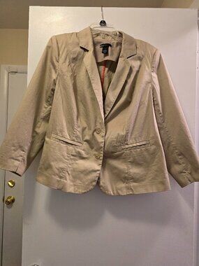 Lane Bryant Khaki 2 Button Blazer Size 16